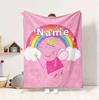Custom Name Peppa Fairy Flannel Blanket Throw Blanket Soft Warm Sofa Bed home Decor Unique Gift