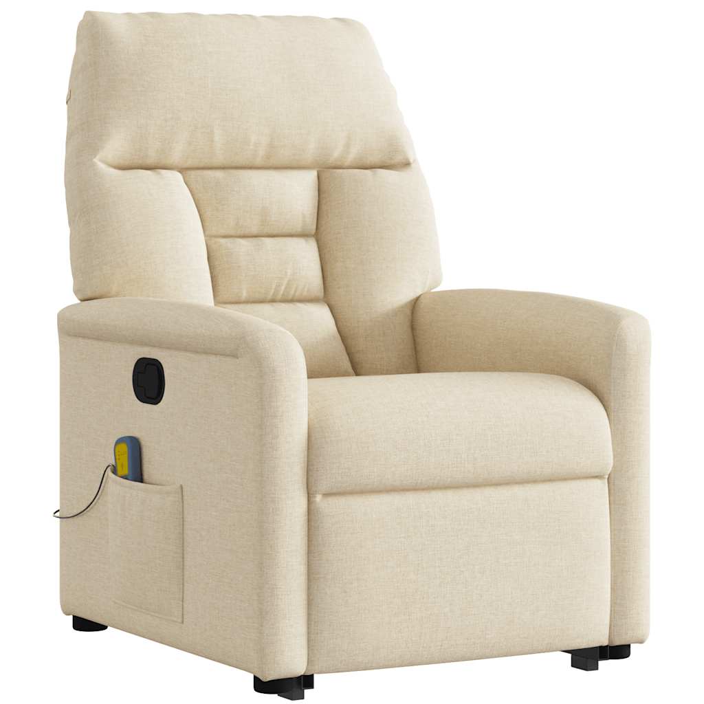 Massage Recliner with Rising Aid Cream Fabric