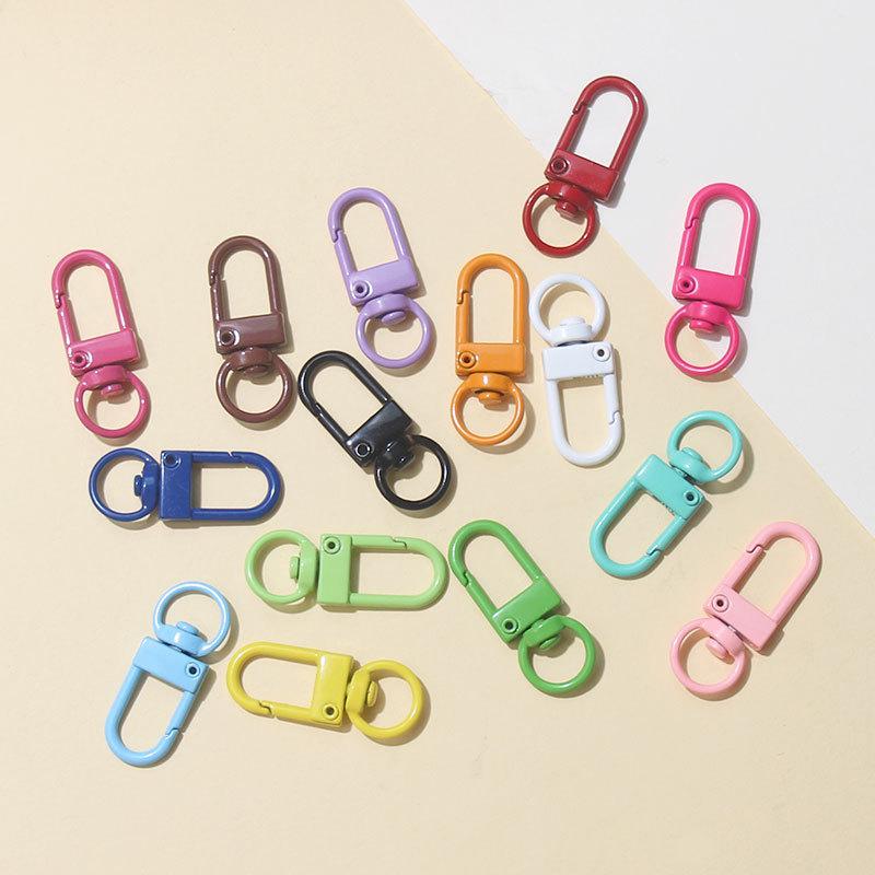 Yogodlns Мини карабины-брелоки из алюминиевого сплава случайных конфетных цветов - 10/50 шт.