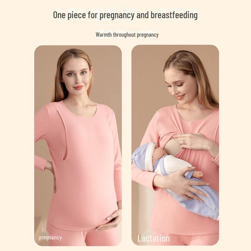 Женский самонагревающийся бархатный термотоп для беременных - Осенняя одежда для кормящих мам