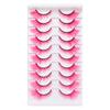 Natural Style False Eyelashes 10 Pairs, Soft Colored Cat Eye Design - Perfect for Party,Cosplay Events and Stage Performance