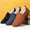 Модная мужская зимняя повседневная обувь, мокасины, легкие, удобные, прогулочные туфли на плоской подошве для мужчин, бархатные, теплые, нескользящие, мягкие, хлопковые кроссовки