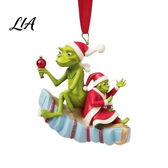 Lightweight Seasonal Hanging Decor Green Elf Christmas Ornament, Flat Acrylic Tree Pendant Atmosphere Room Decoration for Car Mirror Backpack, Festive