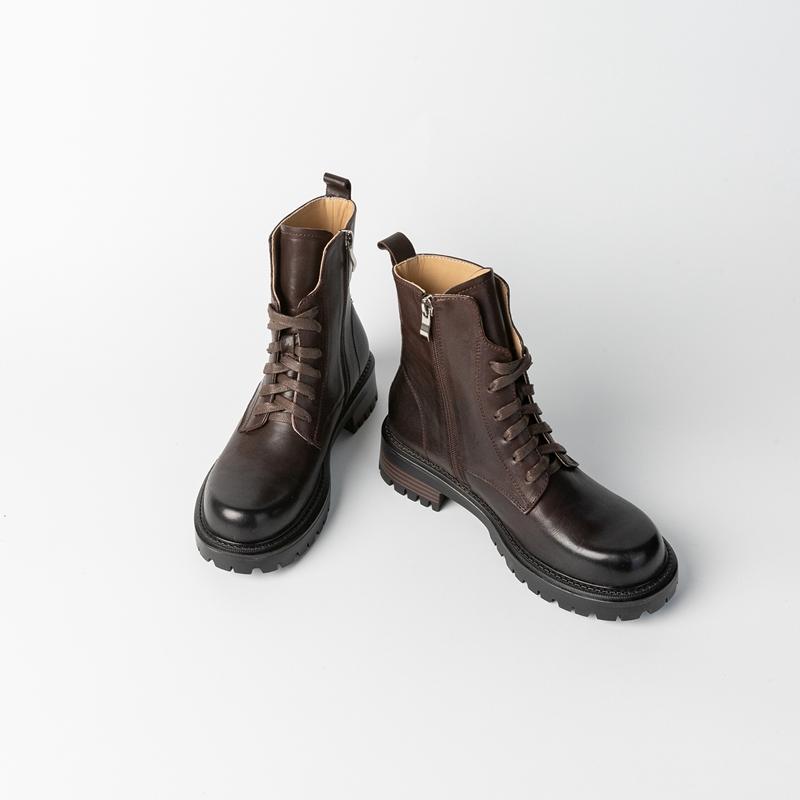 Новые осенне-зимние женские ботинки Модные рыцарские ботинки для женщин Круглый носок Массивный каблук Женская обувь Zapatos Mujer Обувь на платформе