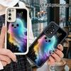 Phone Case: 2D Flat Samsung Galaxy A34 A35 M05 M06 S20 S22 S21 FE Plus 5G Step Protective Case, Neon Gradient Capybara, Christmas and Halloween Gifts