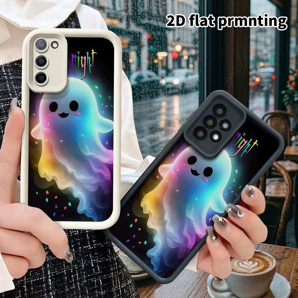 Phone Case: 2D Flat Samsung Galaxy A34 A35 M05 M06 S20 S22 S21 FE Plus 5G Step Protective Case, Neon Gradient Capybara, Christmas and Halloween Gifts