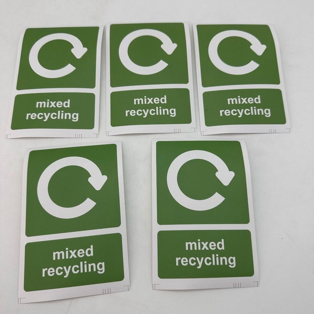 10PCS Environment Friendly Recycle Sticker Weatherproof Recycle Bin Stickers Recycle Decals  Outdoor