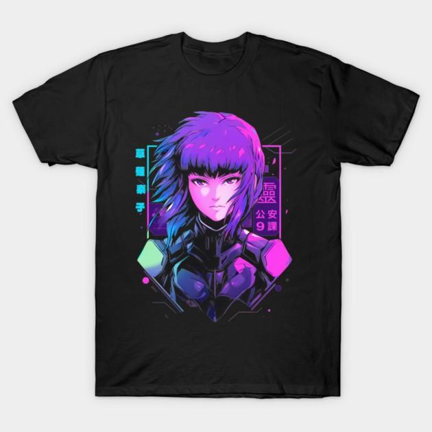 The Major Motoko Kusanagi Ghost In The Shell Anime Waifu Black TShirt V14