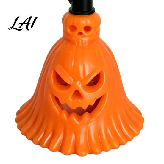 Broom Shape Light Halloween Pumpkin Light Hanging LED Witch Lamp Party Supplies Spooky Decorative for Holiday Decor