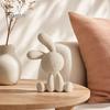 Декор для гостиной 3D-печатная фигурка кролика, современная скульптура сидящего кролика, маленькая настольная статуэтка животного для комнаты, дома, книжной полки, кабинета