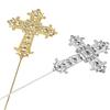 Glittery Cross Cake Topper Religious Keepsake Decoration Cross Bunting for Christenings Birthday Party Christening Baptism