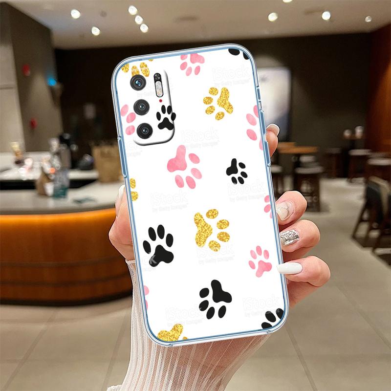 NH19 dog footprint Paw Transparent Phone Case for Motorola Moto Edge 20 30 40 50 S30 Fusion Ultra Pro Neo Lite + G200 G23