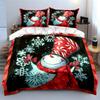 Snowman with Peppermint Hat Bedding Duvet Cover Set Duvet Cover Pillowcases  (1*Duvet Cover 2*Pillowcases, without duvet insert)