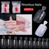 500Pcs/Bag Full Cover Rhombus Fake Nails Acrylic False Nail Tips Gel DIY French Tips Nail Design Press On Nail Art Long Manicure