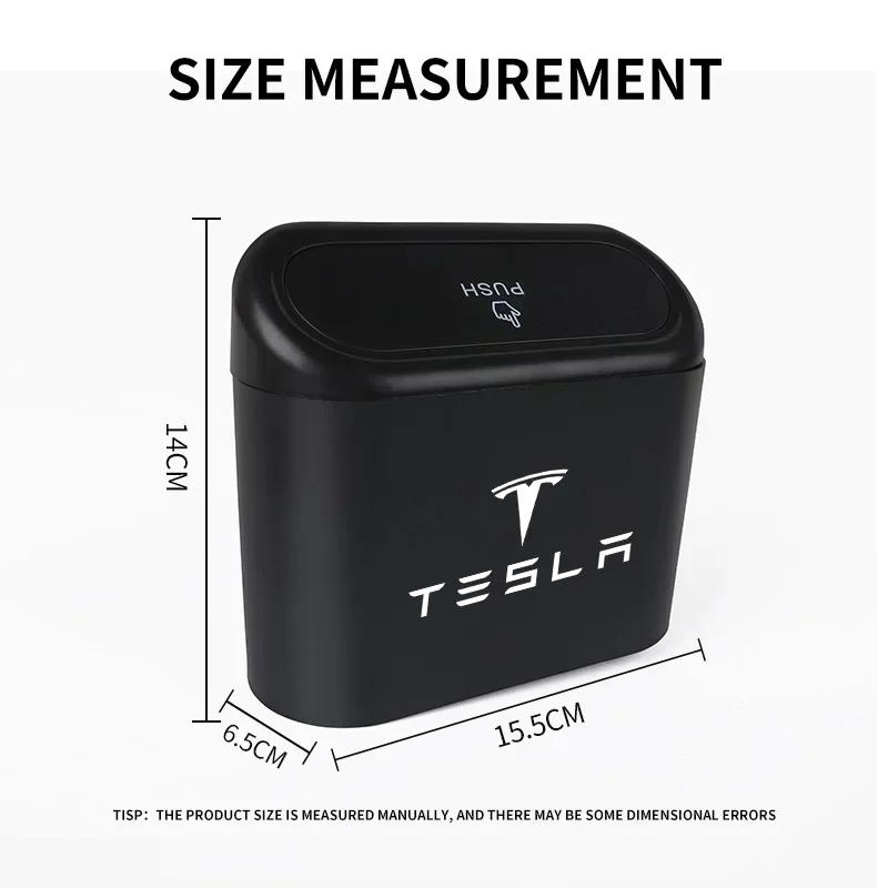 Car Sticker Tesla Car Trash Bin Hanging Vehicle Garbage Can Dust Case Storage Box For Tesla Model 3 Model S Model Y Roadster Spa