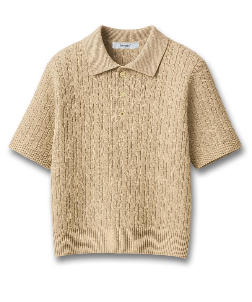 POLYGRAM Washable Cotton Cable Collar Half Knit - 4 Colors
