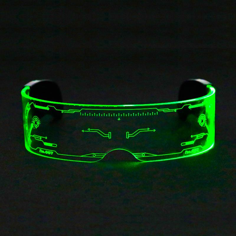 Светящиеся Разноцветные Очки Футуристичный Чувство Науки и Технологий Светодиодные Очки для Вечеринки Диско с Подсветкой для Онлайн Знаменитостей.