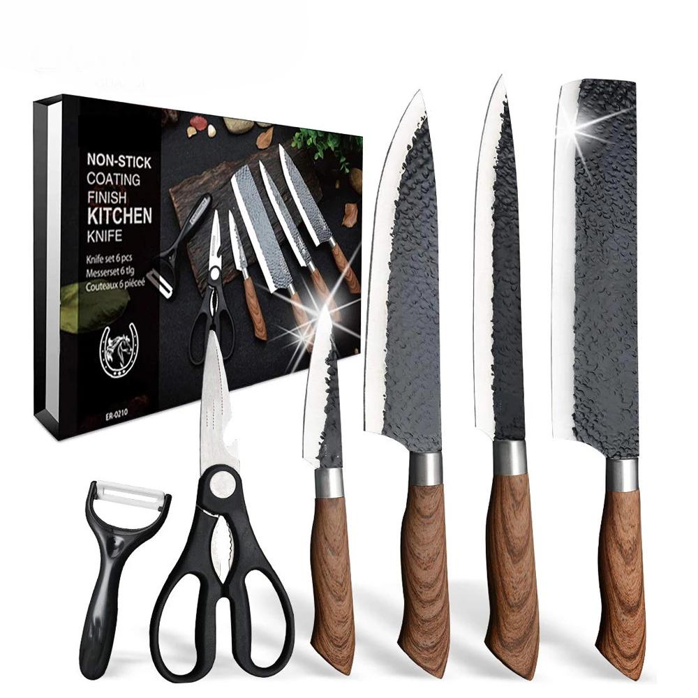 Нож-тесак Кухонный нож Набор универсальных ножей шеф-повара Тесак для мяса Нож для резки овощей Нож для обвалки из высокоуглеродистой стали