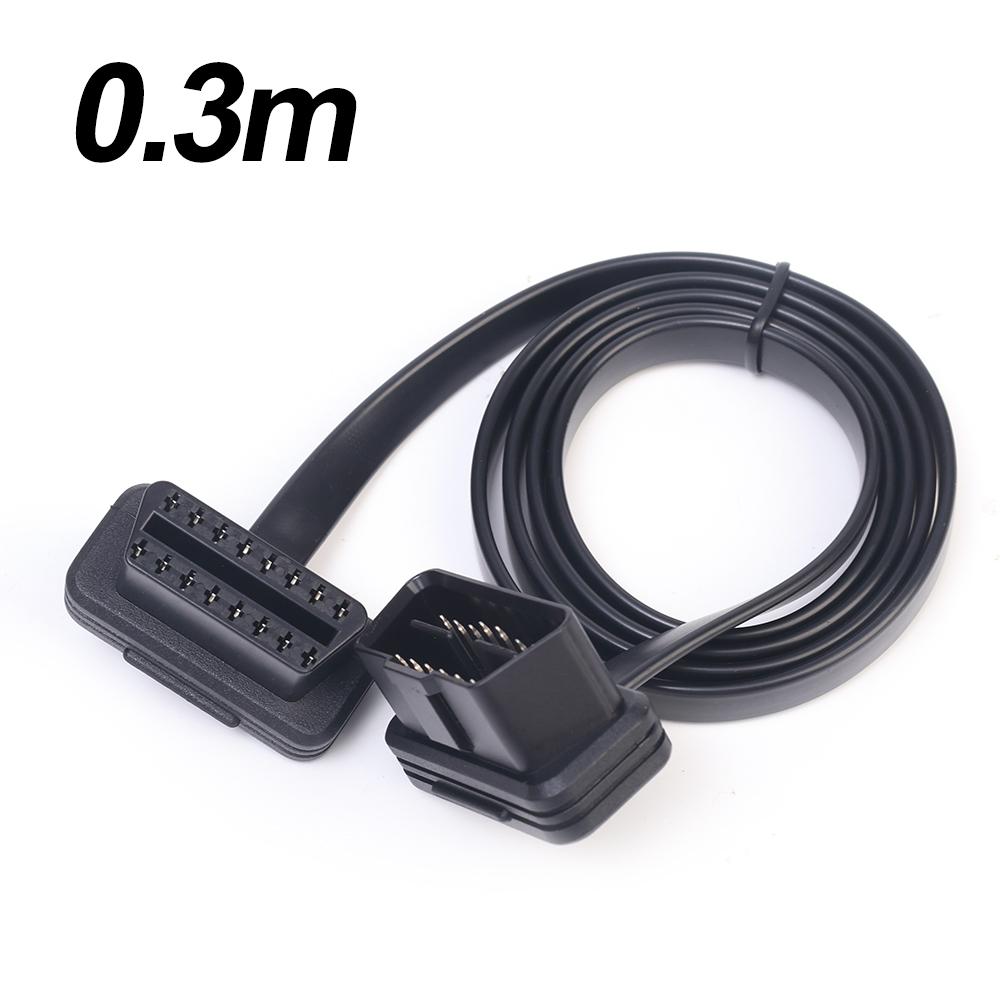 Удлинительный кабель для автомобильного сканера OBD2 26AWG OBD 8-жильный 16-контактный удлинительный плоский провод с разъемом «папа-мама», универсальный автомобильный удлинительный кабель OBD2