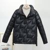 Women's Winter Plus Size Thickened Padded Short Tops Warm Zip Section Jacket