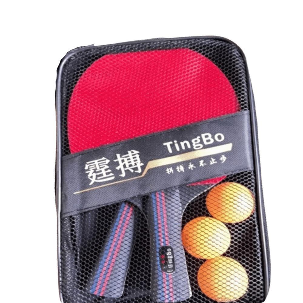 6PCS Poplar Wood Table Tennis Paddle Set Dual Rackets Table Tennis Rackets Beginner Training