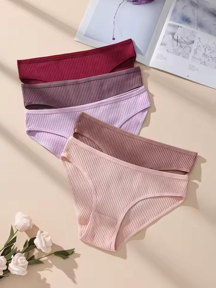 5 шт./компл. Женские трусики в полоску, женское нижнее белье с низкой посадкой, хлопковые трусики, сексуальные женские трусы, мягкое женское белье S-XXL