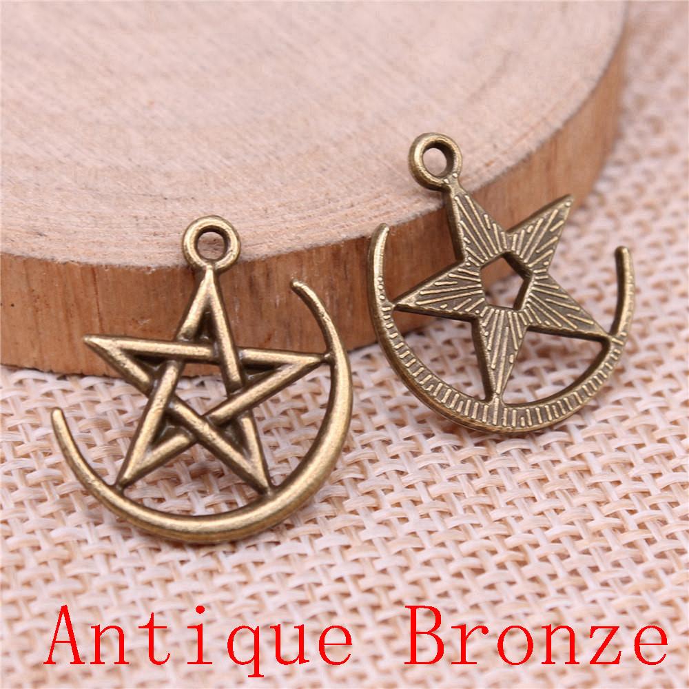 Hollow Pentagram Charms Pendant For Bracelet Necklace Jewelry Making Craft Findings