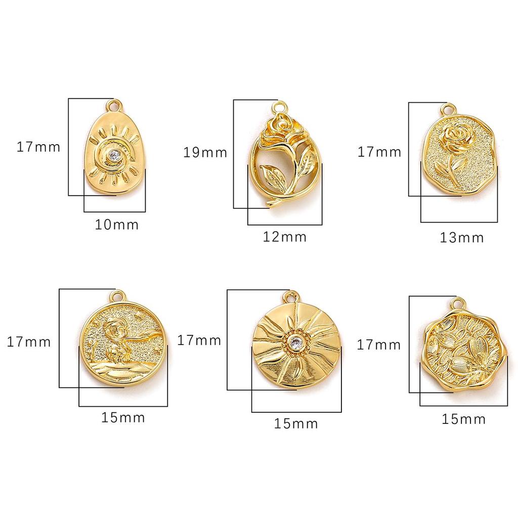 Copper Prince Rose Sun Pendant For DIY Jewelry Making Craft Accessories