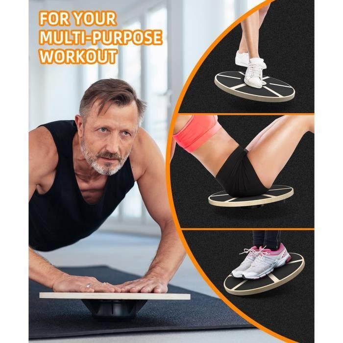 Plateau d'équilibre - Sportneer - Bois - Anti-dérapant - 360° de rotation - Pour adultes