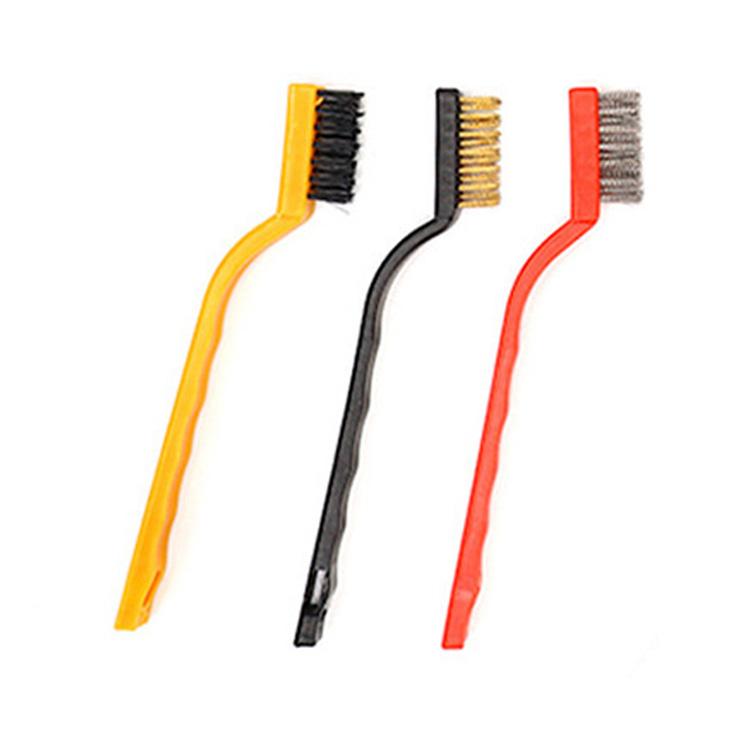 Wire Brush Set Curved Handle Masonry Brush Metal Detail Brushes for Cleaning Welding Slag Rust Dust