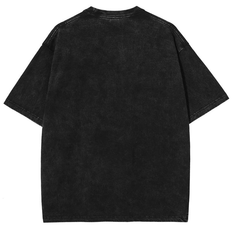 Футболка Манга Jujutsu Kaisen Фушигуро Тодзи Винтажная стираная Оверсайз Летняя с коротким рукавом Хлопок Мужская одежда Топы