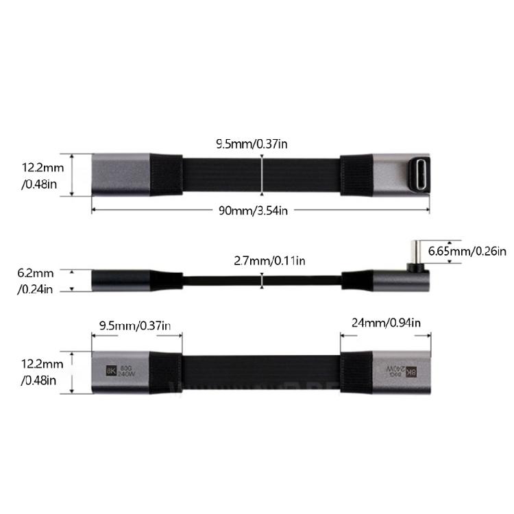 Универсальный удлинительный кабель USB4 V2.0 Type C 80 Гбит/с Высокоскоростная передача данных Разрешение 8K И Быстрая зарядка