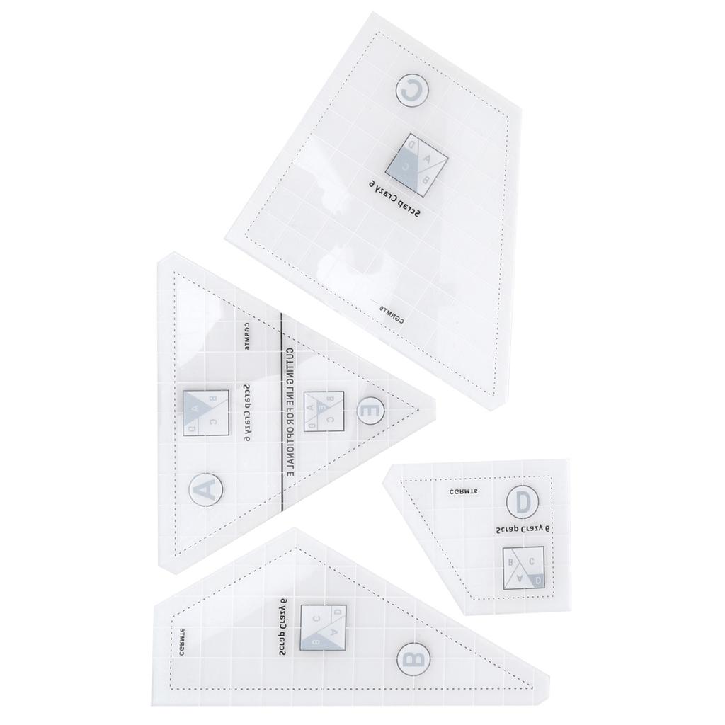 4 шт. Лоскутные линейки Набор прозрачных акриловых шаблонов для рукоделия Профессиональный швейный подарок