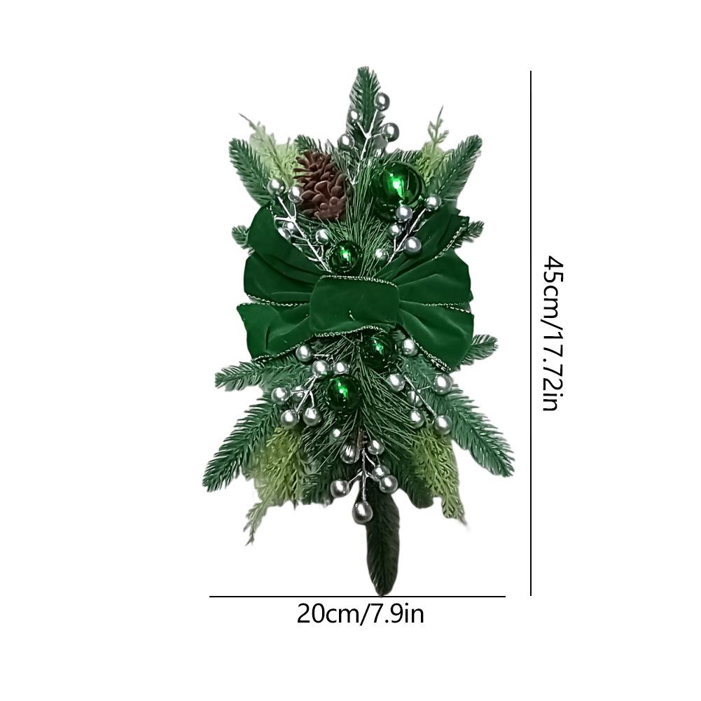 Christmas Wreath Pendants Ornament Swag Trim Garland Without/with Light Home Door Window Decoration Accessories