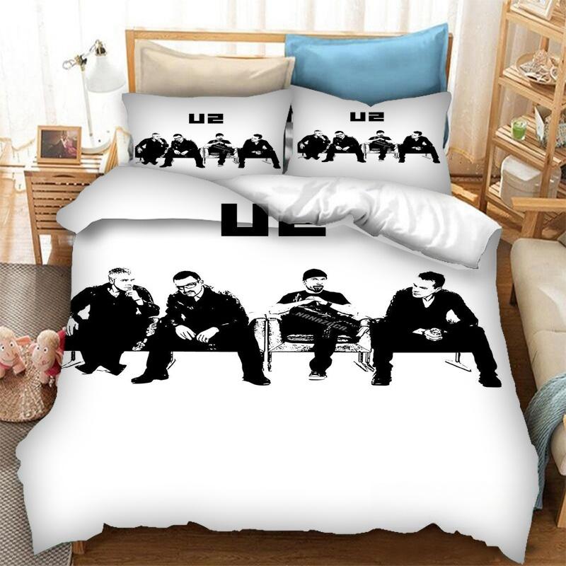 Новый 3D-принт рок-музыка Группа U Два комплекта постельного белья для мальчиков и девочек Твин Queen Size Пододеяльник Наволочка Кровать Дети Взрослый Домашний Текстиль
