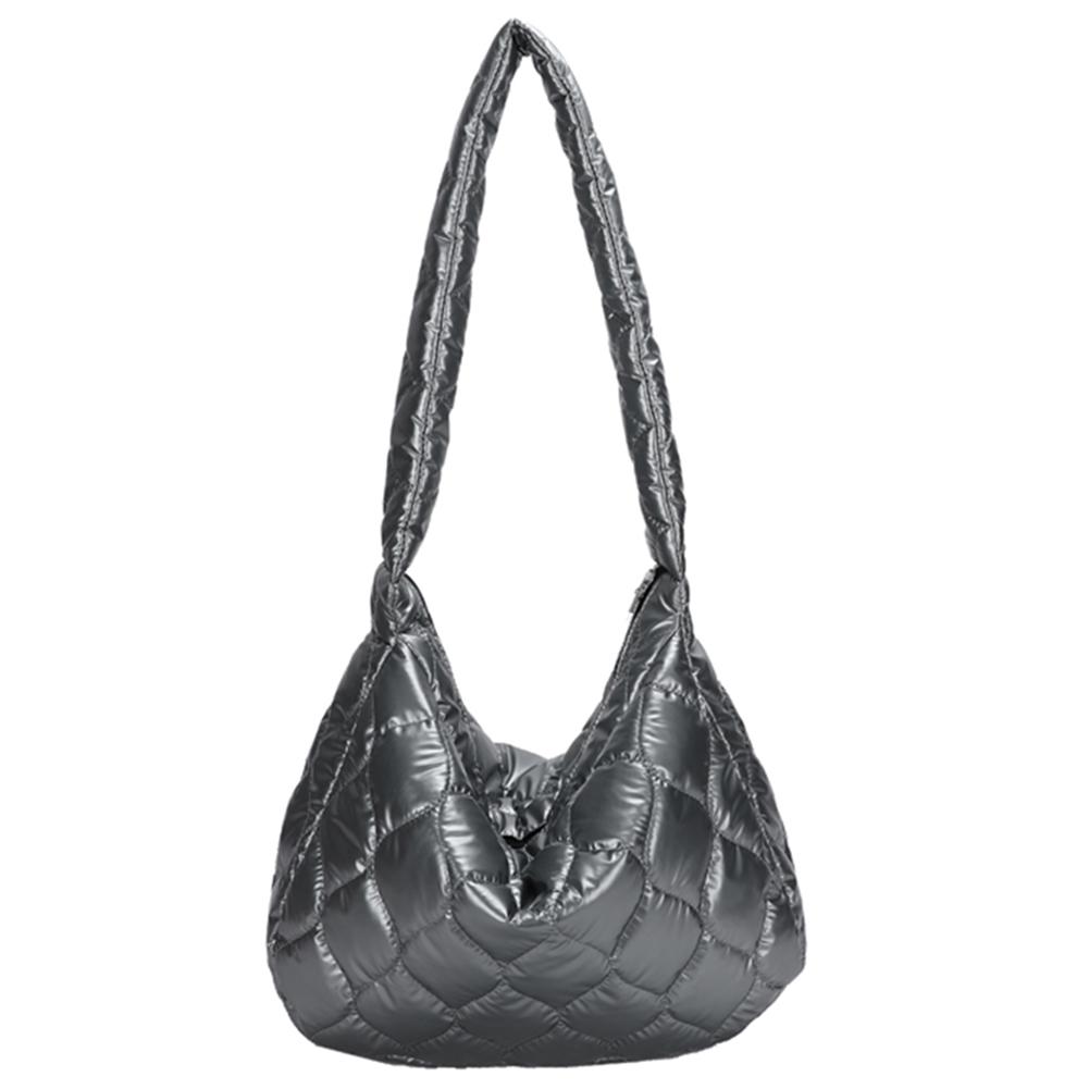 Fashion Quilted Cotton Padded Nylon Messenger Bag Women Large Capacity Shoulder Bag Solid Color Zipper Designer Top-handle Bags CLE