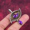 Подвеска из фиолетовой меди и бирюзы, ювелирные изделия из стерлингового серебра 925 пробы, подвеска из драгоценных камней, подарок для ее изысканных ювелирных изделий ручной работы