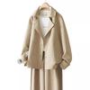 Khaki Short Trench Coat for Women In Autumn New Loose Casual Small Thin Jacket