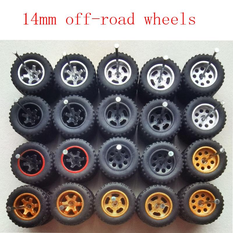 10 комплектов(на 10 машин) 1/64 Пластиковые 14мм Колеса Резиновые Покрышки для 1:64 Модель внедорожника для бездорожья
