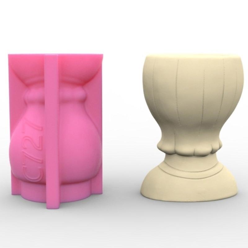 Succulent Plant Silicone Mold Short Haired Girl Flower Pots Mould Practical Concrete and Gypsum Mould for Floral Planter