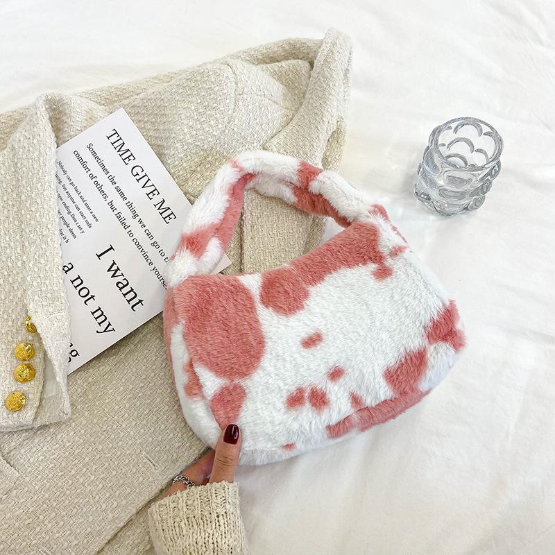 Простая и милая маленькая сумка женская осень и зима новая плюшевая персонализированная маленькая квадратная сумка модная повседневная пушистая сумочка