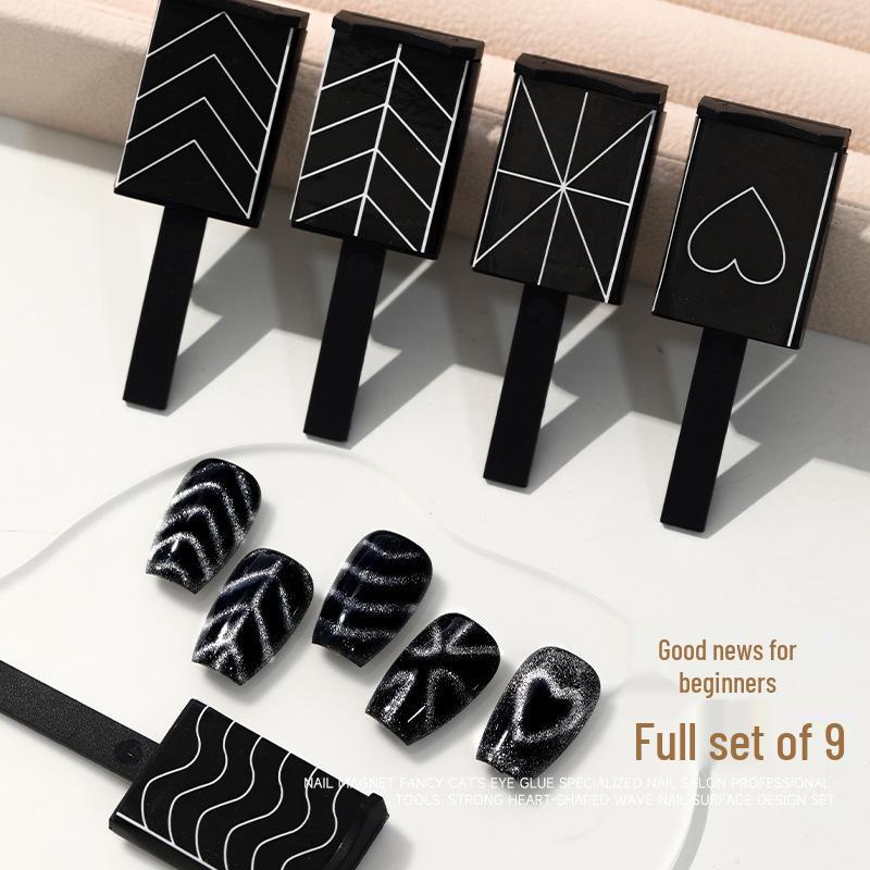 Магнитный инструмент для нейл-арта "Кошачий глаз" - Сильное сердце, волнистый узор