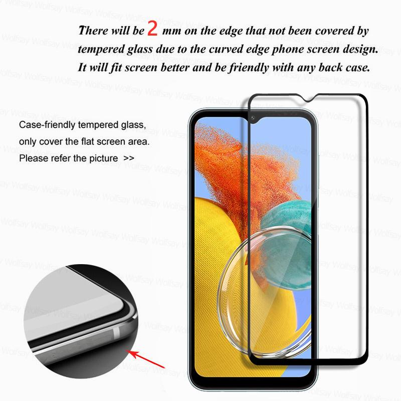 Для Samsung Galaxy M14 5G Стекло Samsung Galaxy M14 M34 M54 5G Защитное стекло для экрана Полный клей Закаленное стекло Защитная пленка для телефона