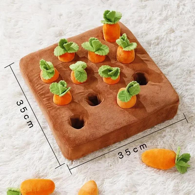 Морковная Ферма Грызущие и Кусающие Собачьи Игрушки Снимают Скуку Интерактивные Плюшевые Игрушки-Пазлы для Питомцев Тренировка Мозга Щенка Кормушки Игры Подарки