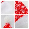 Взрослые Детская Рождественская Шапка Шапка Санта Клауса Цветочный Узор Красно-Белая Рождественская Шапка для Веселого Рождества Новогодней Вечеринки Фестивальный Костюм Аксессуар