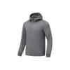 Li Ning Fitness Series Solid Color Hooded Cardigan Warm Sweatshirt Men Sweatshirt Smoke-Gray AWDT797-3