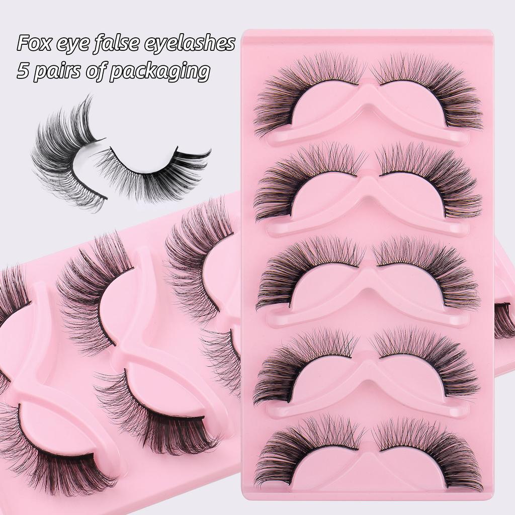 Fox Eye False Eyelashes 5 Pairs Of Eye Tail Lengthening Daily Makeup Stage Eyelashes