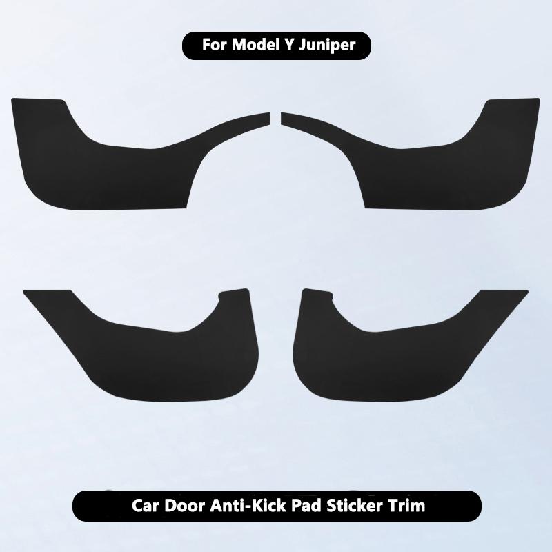 Car Door Anti-Kick Pad For Tesla Model Y Juniper 2025 Leather Sticker Trim Kit Side Door Protector Cover Car Interior Decoration