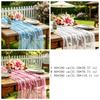 Romantic Bow Pearl Chiffon Runner Semi-Transparent Gauze Tablecloth Tulle Table Runner  Wedding