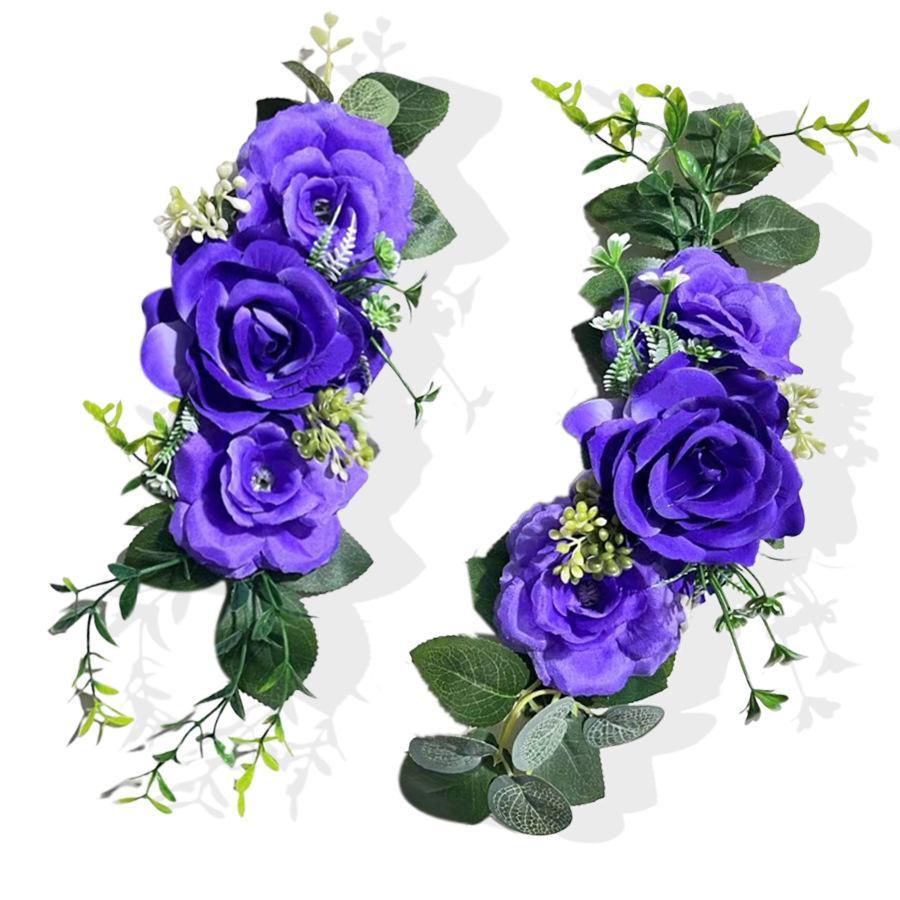 2 шт. Уличные Имитация Розы Многоцветные Цветы для Спинки Стула Арка Угловой Цветок